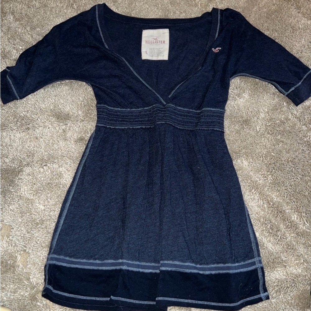 Hollister Dark Navy V-Neck Casual Tunic